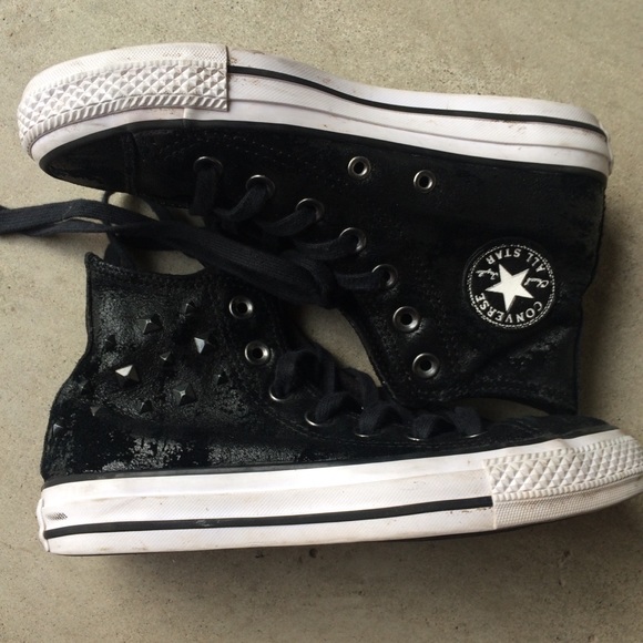 Converse All Star Black Leather High Top ✨🍒 - Picture 6 of 6