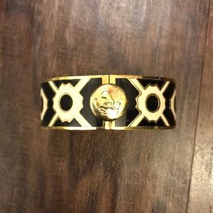 Black gold and white cuff bracelet