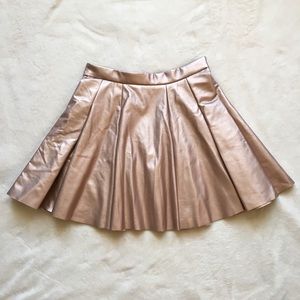 S Worn Once Rose Gold Pleated Skirt