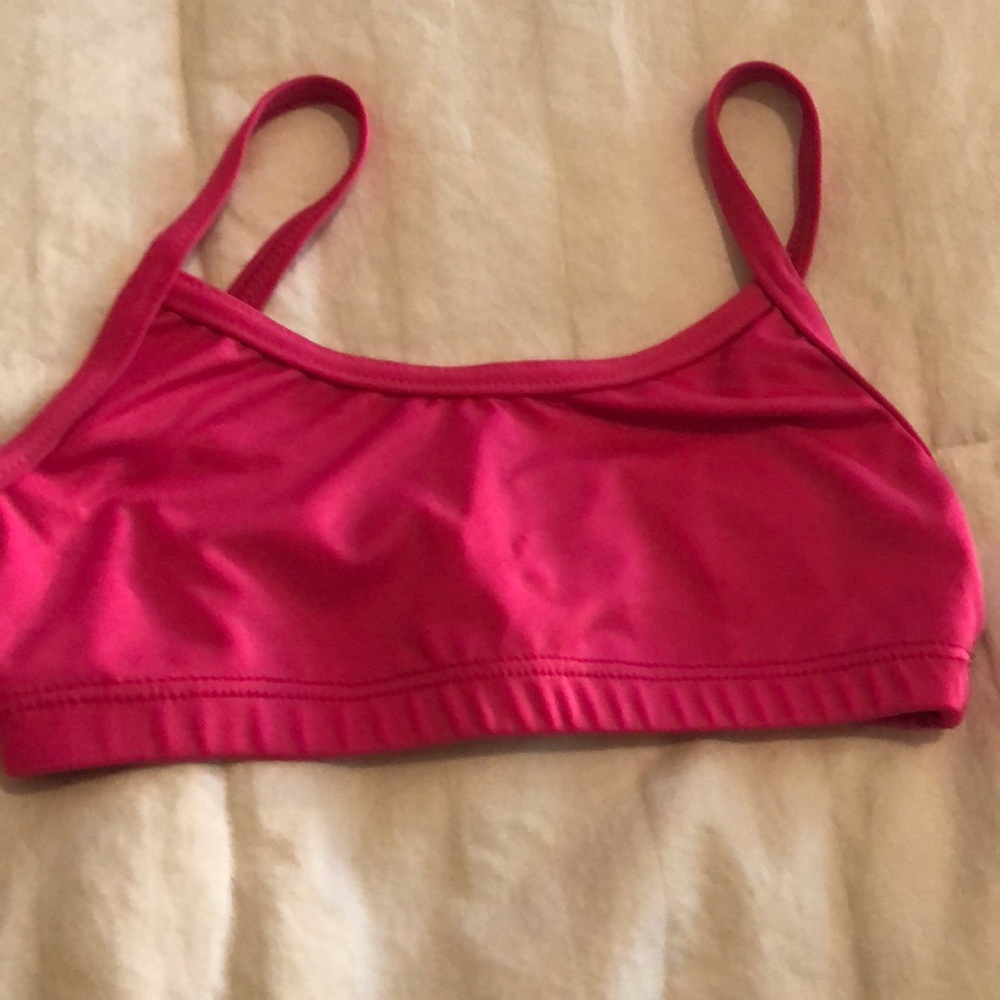 Pink sports bra