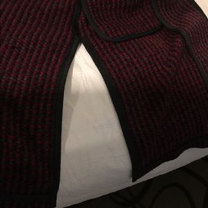 Diane Von Furstenberg red charcoal navy coat. NWT