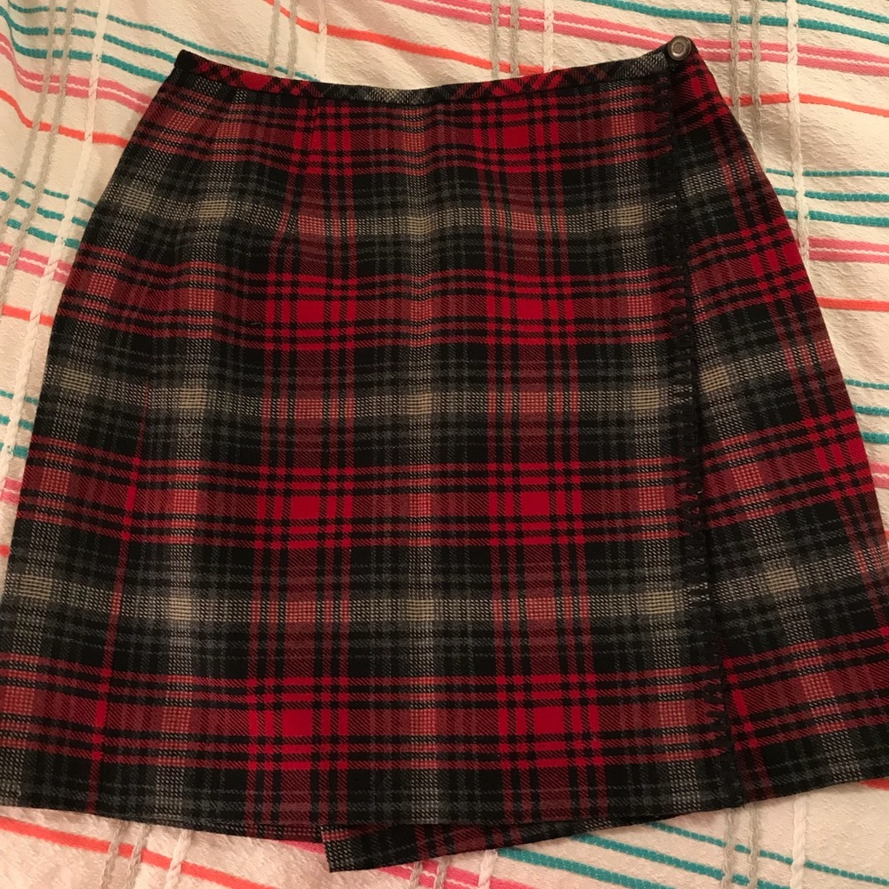 Eddie Bauer 100% Wool Schoolgirl Plaid Mini Skirt