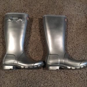 Hunter eu 37 girls silver boots