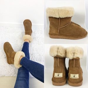 Bearpaw emma short genuine sheepskin lined boot Clearance