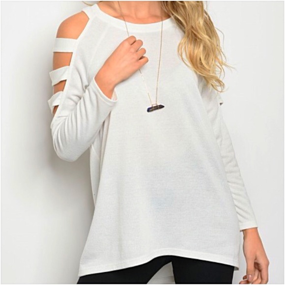 ❤️1HRSALE Ivory Lightweight Ladder Tunic Top sold - Picture 5 of 5