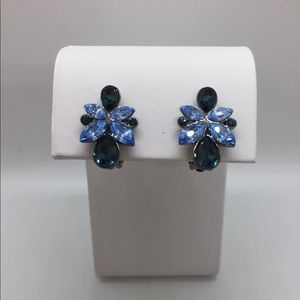 Givenchy Blue Rhinestone Clip-on Earrings