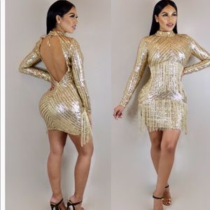 Sequin fringe dress. CAN SHIP TODAY