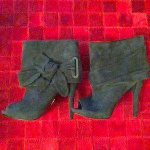 Green Suede booties by Rachel Roy, 8 1/2 worn once