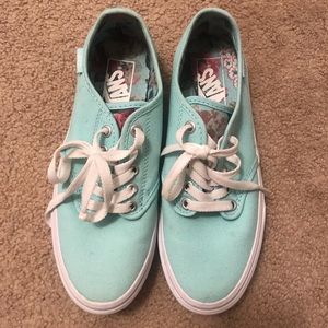 Light blue vans- floral design
