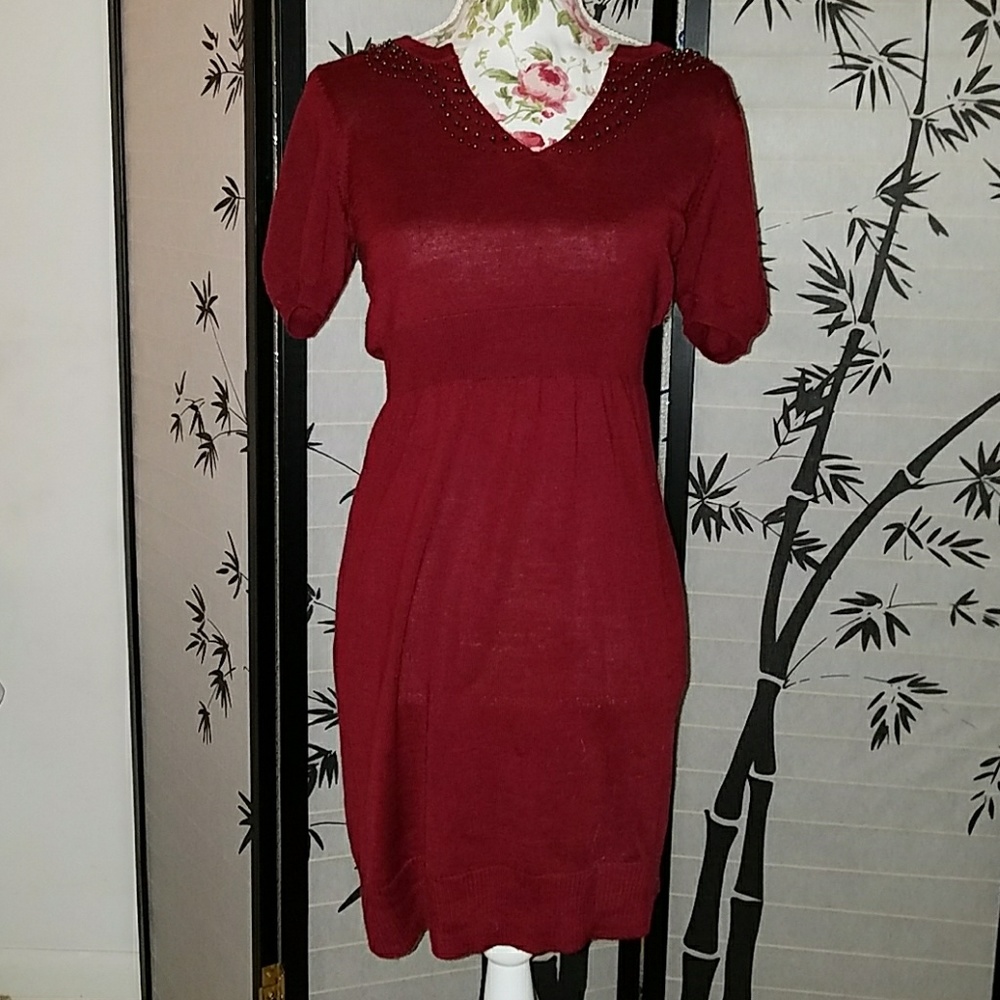 Ann Taylor Loft Wine Sweater Dress