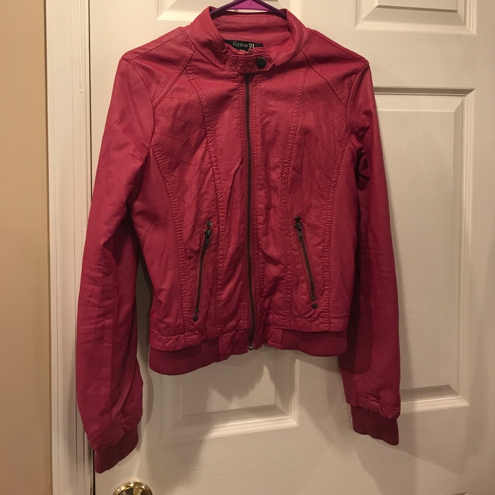 Pink leather jacket