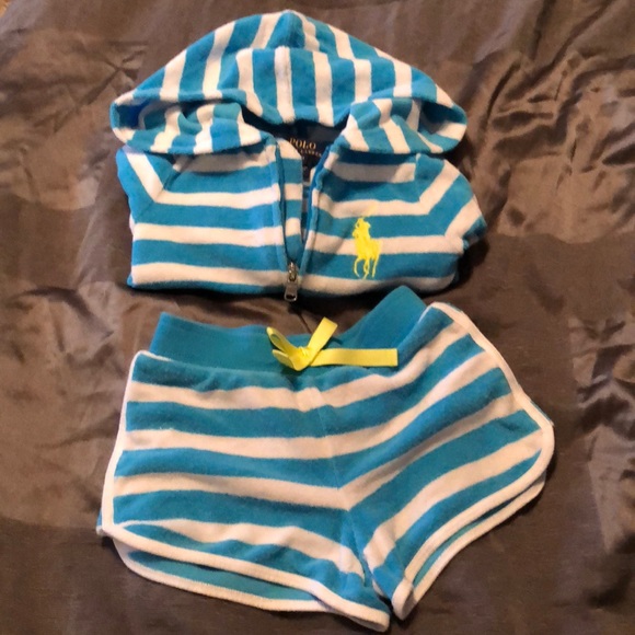 Polo Ralph Lauren terry hooded short set - Picture 1 of 5