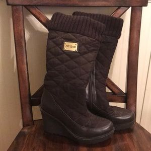 Guess Winter Boots - quilted with rubber bottoms