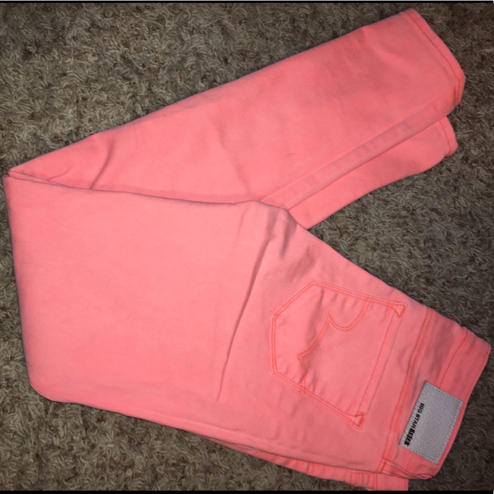 Neon pink big star jeans skinny