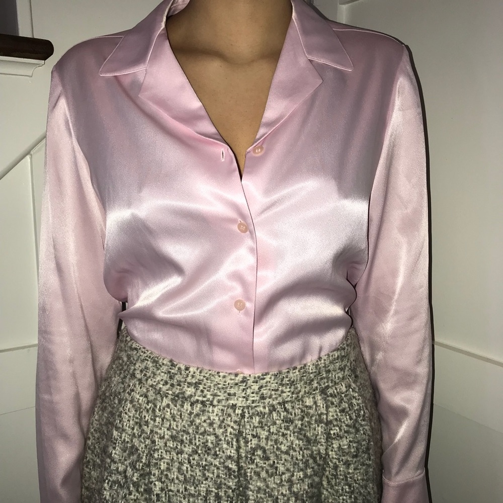 Vintage Satin Blouse Fits Size Small/medium