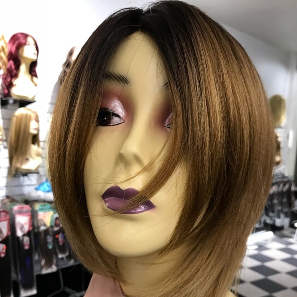 Ombré short thick wig blonde pixie bob wig