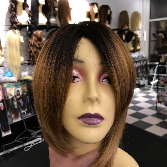Ombré short thick wig blonde pixie bob wig main image 8