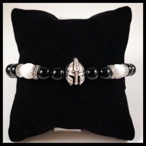 Men or women onyx & howlite gladiator bracelet