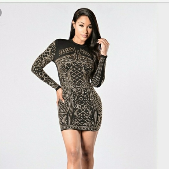 Fashion Nova Dresses & Skirts - Black Star Studded Event Dreds