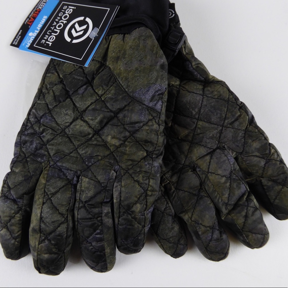 Isotoner Quilted Polartec SmarTouch Camo Gloves