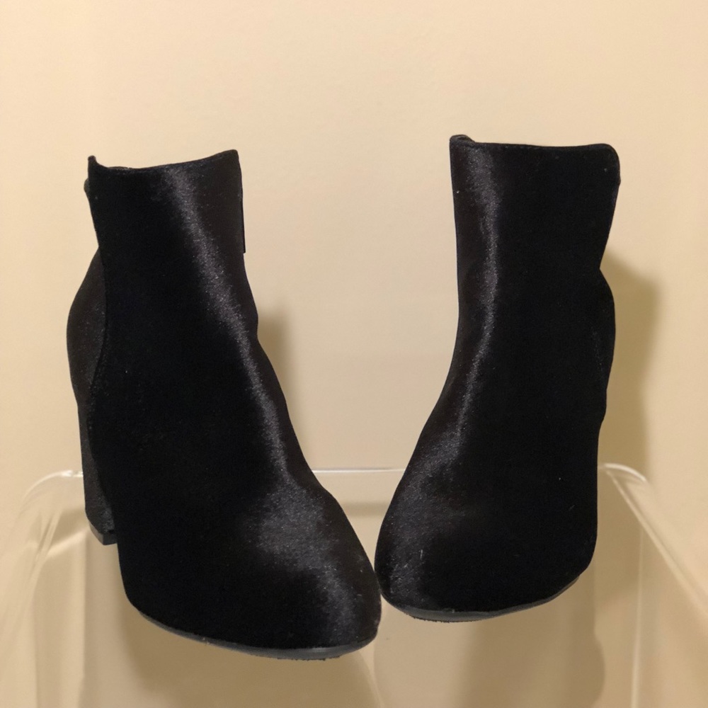 Black Velvet Heeled Booties