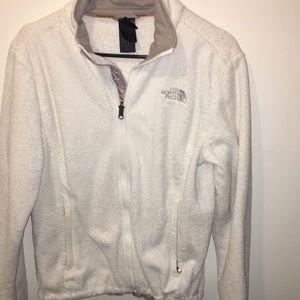 north face white fluffy jacket