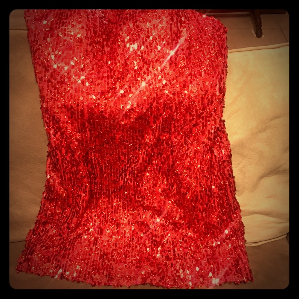 Red Sequins Dress