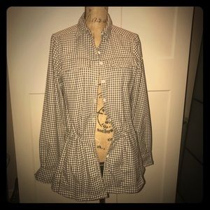 Columbia Flanel black and white checkered tunic L