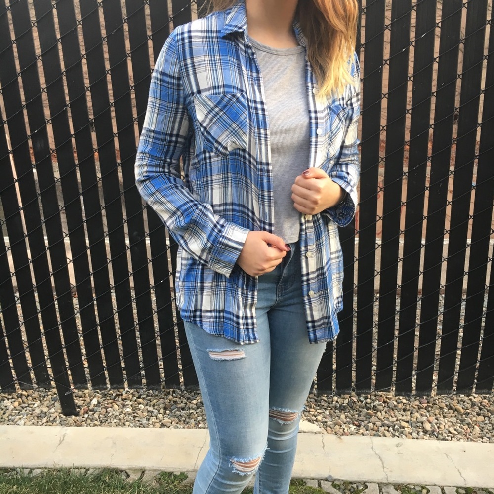 Blue and White Flannel