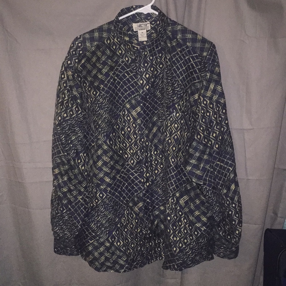 Men's 💯 Silk button down long sleeve collar shirt