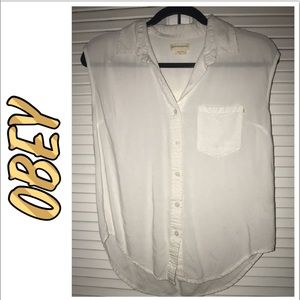 Obey Sleeveless White Shirt