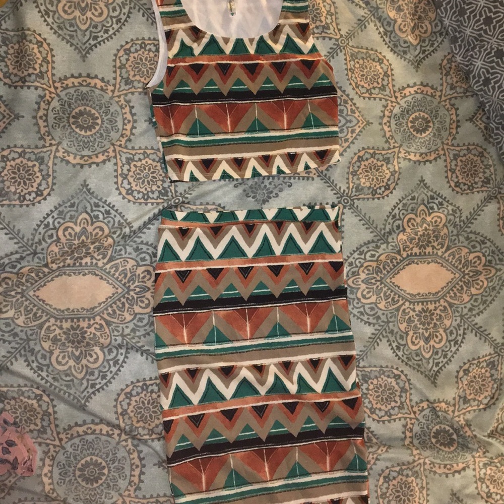 Two piece top and skirt