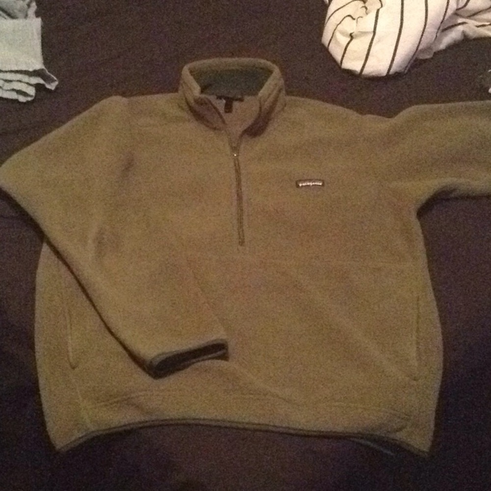 Patagonia synchilla 1/4 zip olive green