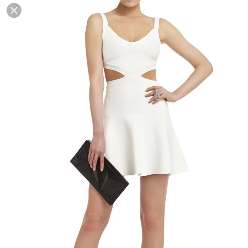BCBG White cutout band dress