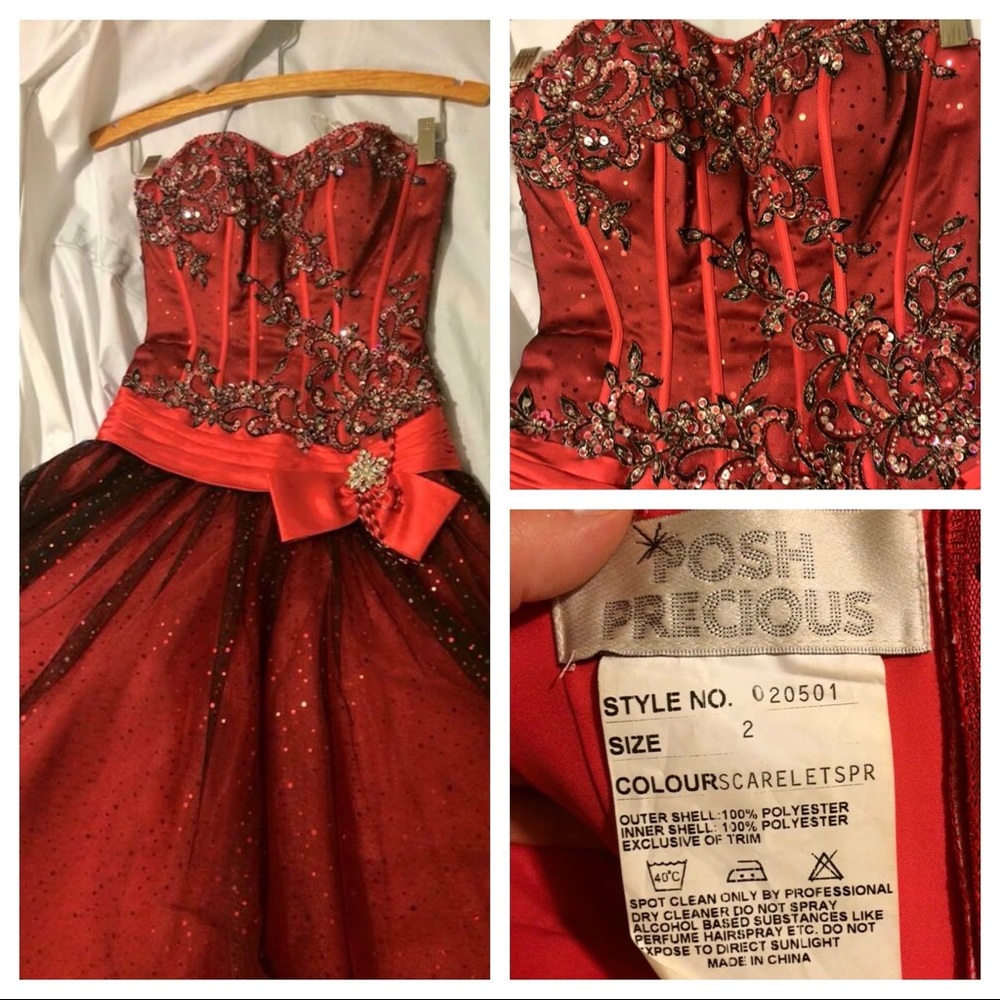 Posh precious size 4 red ball gown