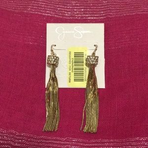 NEW Jessica Simpson gold tassel earrings