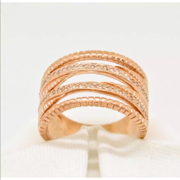 1/4Cttw Natural Diamond Rose Gold Sterling Silver - Picture 3 of 6