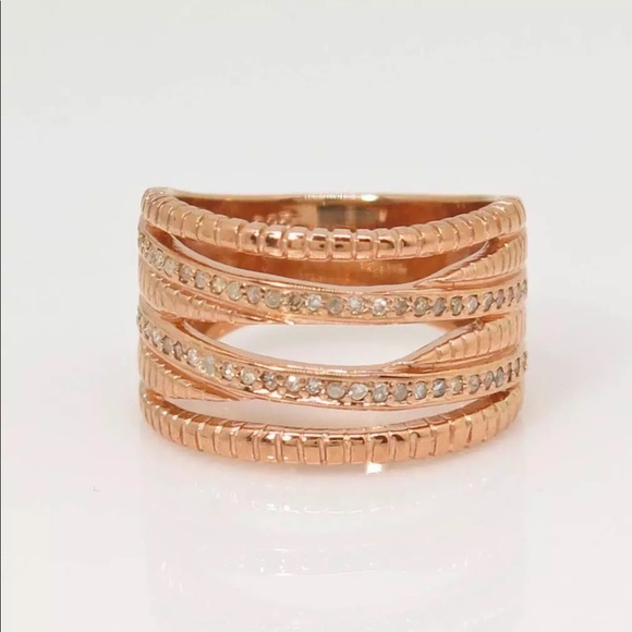 1/4Cttw Natural Diamond Rose Gold Sterling Silver - Picture 5 of 6