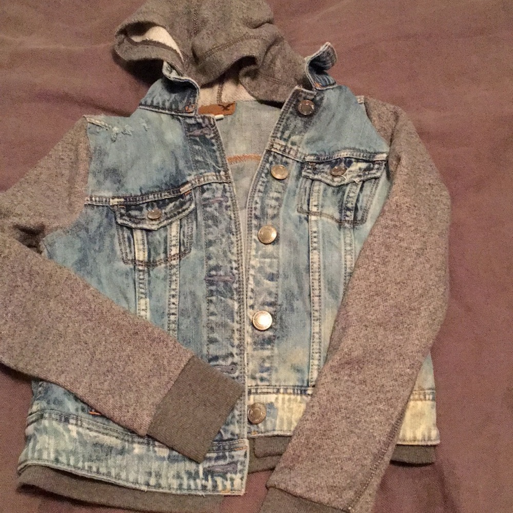 American eagle jean jacket sweatshirt