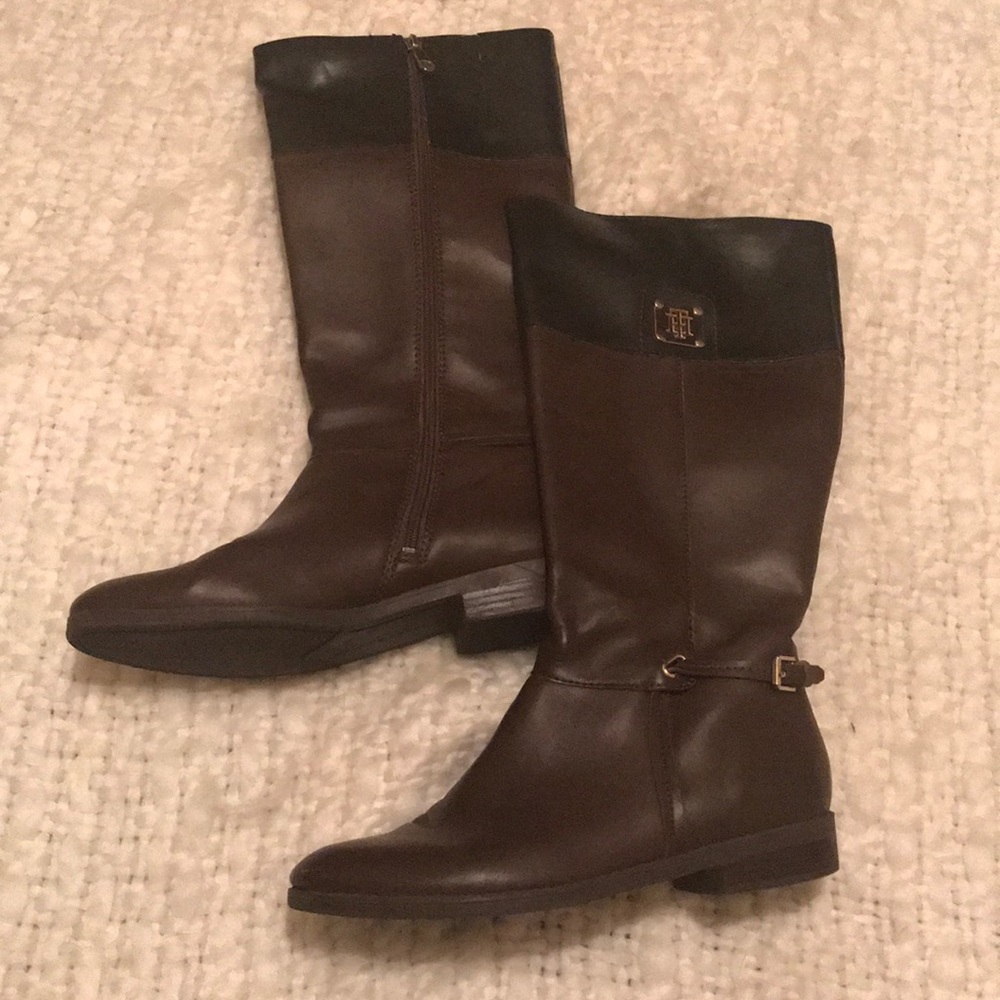Size 9 Tommy Hilfiger Brown and Black Boots