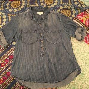 Anthropologie Cloth & Stone Chambray Henley