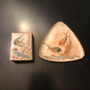 Dutch Antique Enamel Smoking set