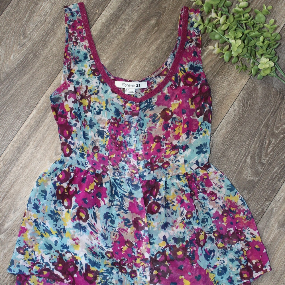 Floral Chiffon Tank Top
