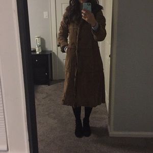 H&M genuine suede long coat! Size 4!