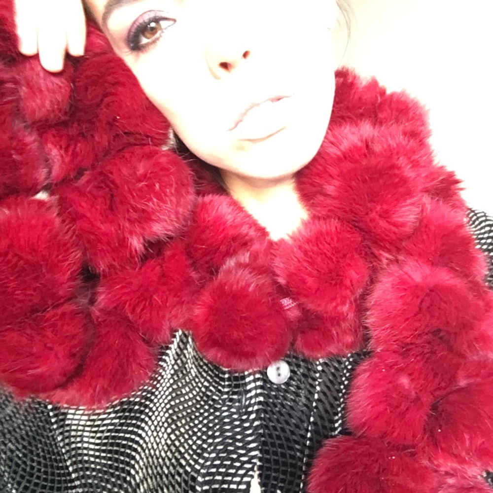 Red Rabbit Fur Scarf