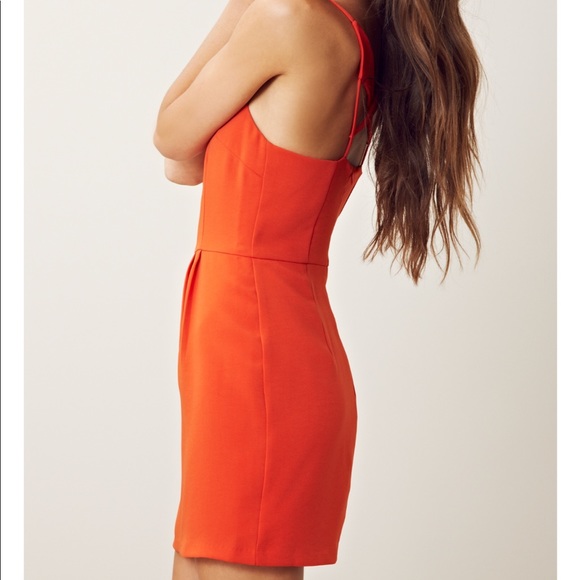 Line & Dot // Orange Cut Out Mini Dress // Small - Picture 3 of 8