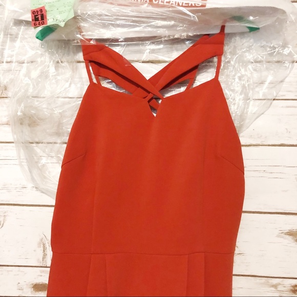 Line & Dot // Orange Cut Out Mini Dress // Small - Picture 6 of 8