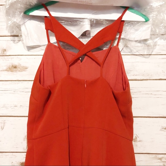 Line & Dot // Orange Cut Out Mini Dress // Small - Picture 7 of 8