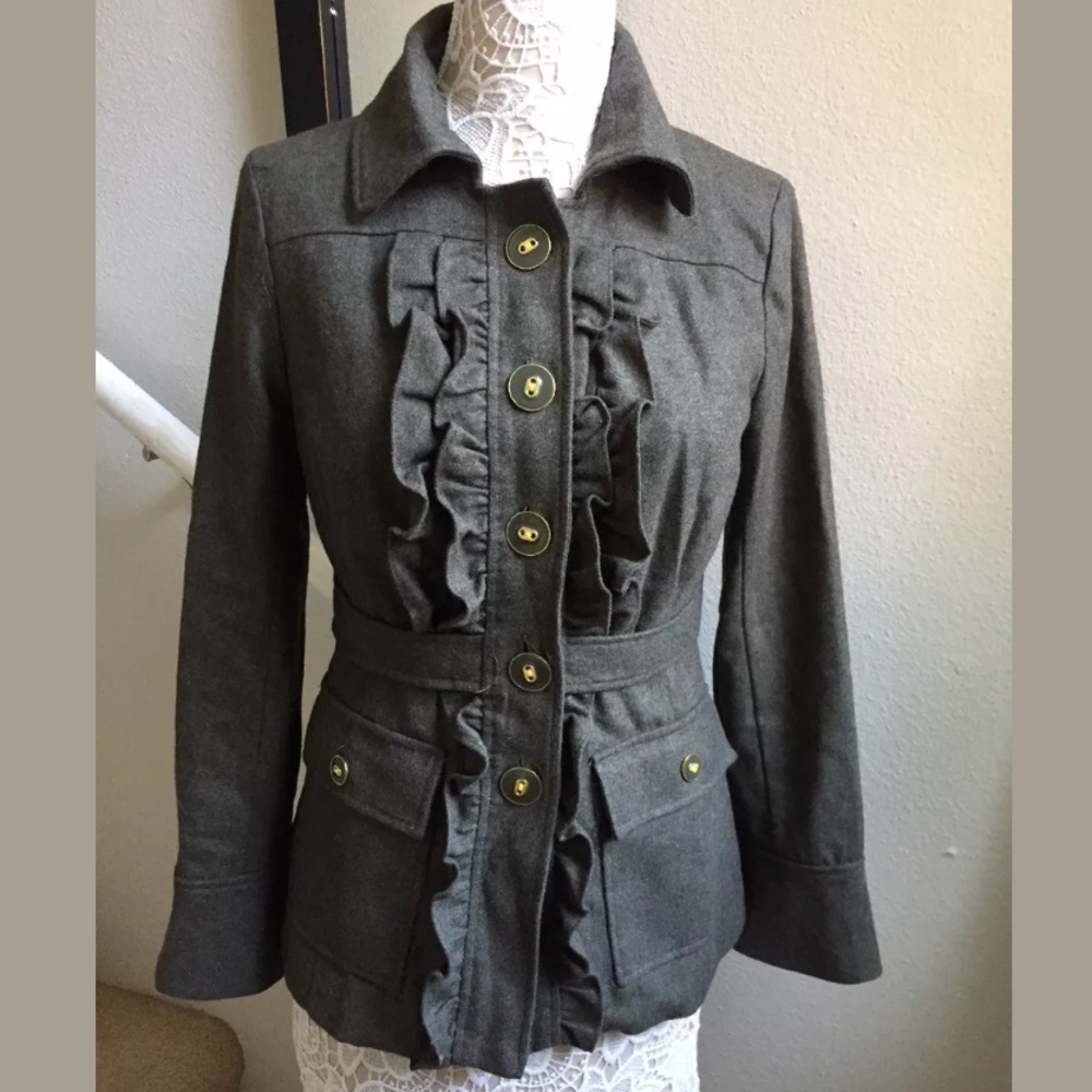 Anthropology tabitha wool blend military coat