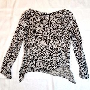 ZARA WOMAN Women's Size M Blouse Top Shirt Animal